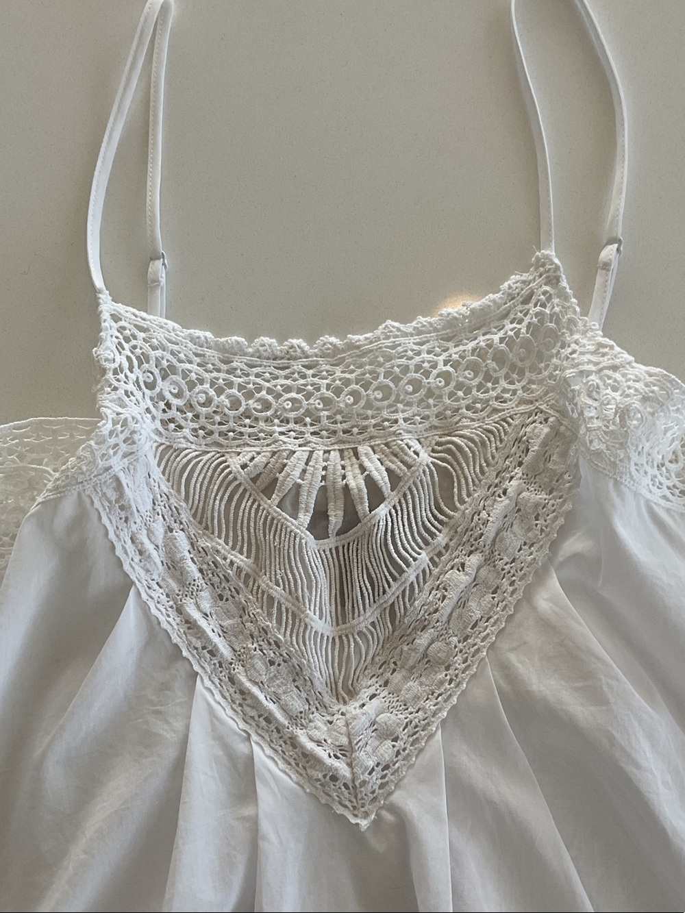 Victoria's Secret White Crochet Yoke Y2K Babydoll Chemise | medium - Picture 2 of 7